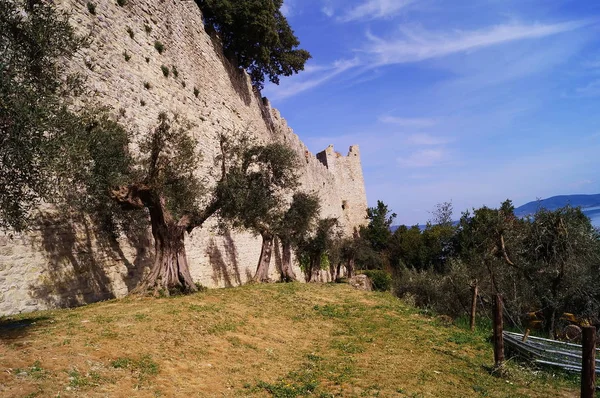 ライオンの要塞の壁 カスティリオーネ ウンブリア イタリア — ストック写真