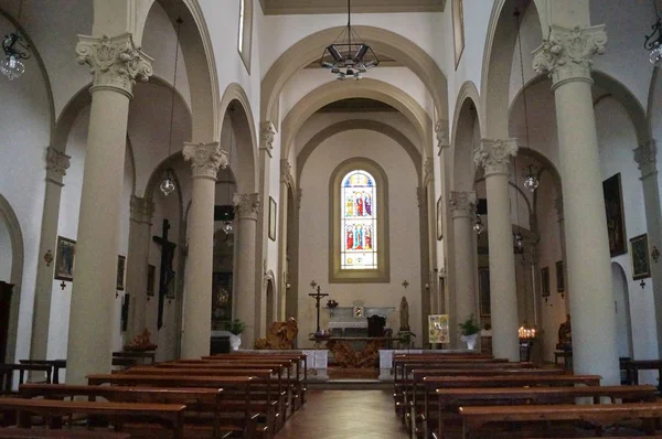 Interior Iglesia Santa Cruz Vinci Toscana Italia — Foto de Stock