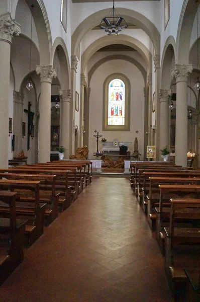 Interior Igreja Santa Cruz Vinci Toscana Itália — Fotografia de Stock