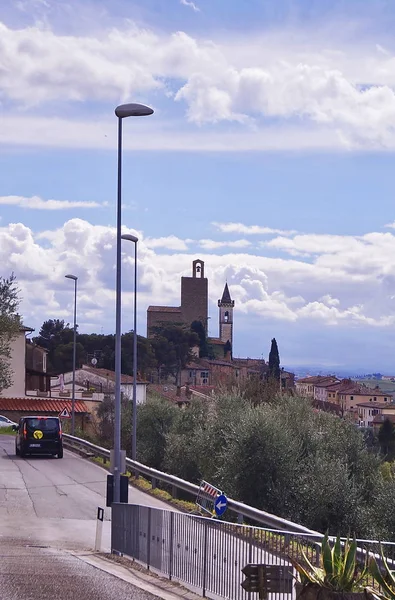 Widok Vinci Okolicznych Wzgórz Toskania Włochy — Zdjęcie stockowe