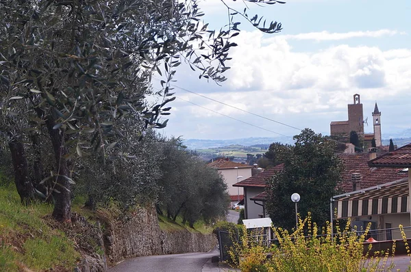 Veduta Vinci Dalle Colline Circostanti Toscana Italia — Foto Stock