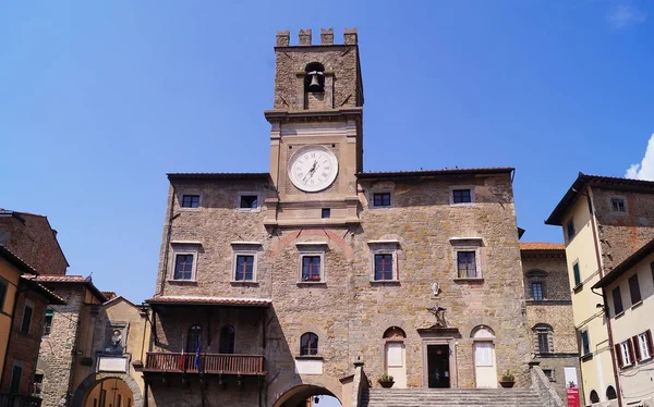 Kommunal Palatset Cortona Toscana Italien — Stockfoto