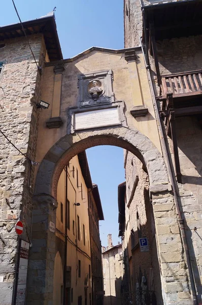 Typische Gasse Cortona Toskana Italien — Stockfoto