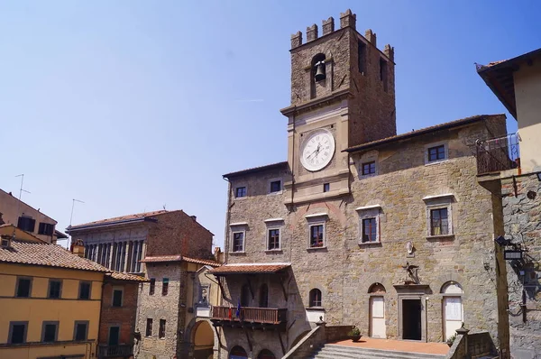 Municipal Palace Cortona Toscane Italië — Stockfoto