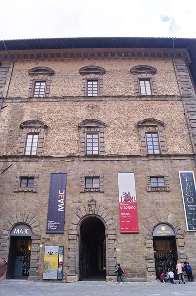 Ancien Palais Dans Centre Historique Cortona Toscane Italie — Photo