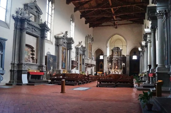 Wnętrze Kościoła Franciszka Cortona Toskania Włochy — Zdjęcie stockowe