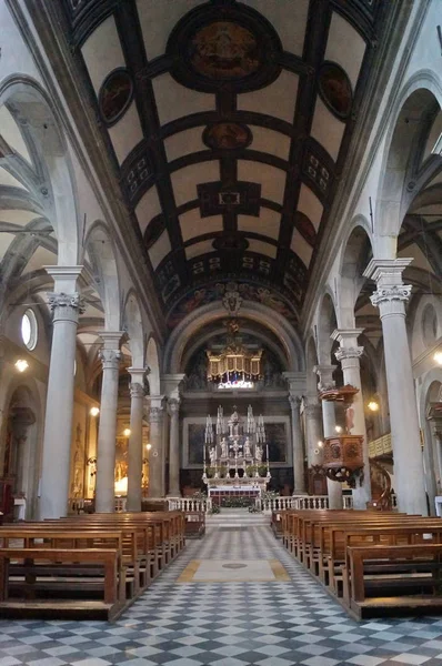 Εσωτερικό Του Καθεδρικού Ναού Της Κορτόνα Τοσκάνη Ιταλία — Φωτογραφία Αρχείου
