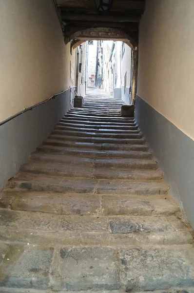 Типові Криті Сходи Кортона Тоскана Італія — стокове фото