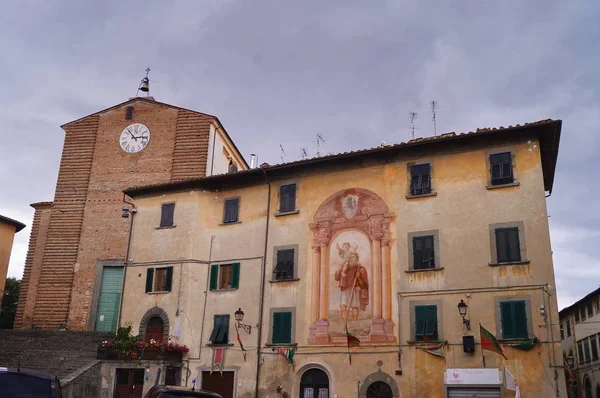 Collegiata John Baptist Fresco San Cristoforo Piazza Vittorio Veneto Fucecchio — Stock Photo, Image