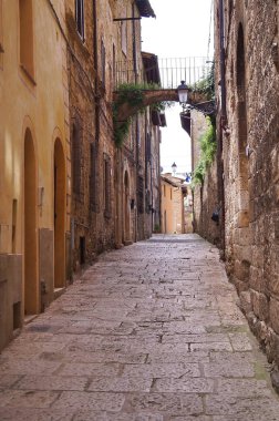 Colle Val d'Elsa'nın tipik caddesi, Toskana, İtalya