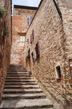 Colle Val d'Elsa'nın tipik caddesi, Toskana, İtalya