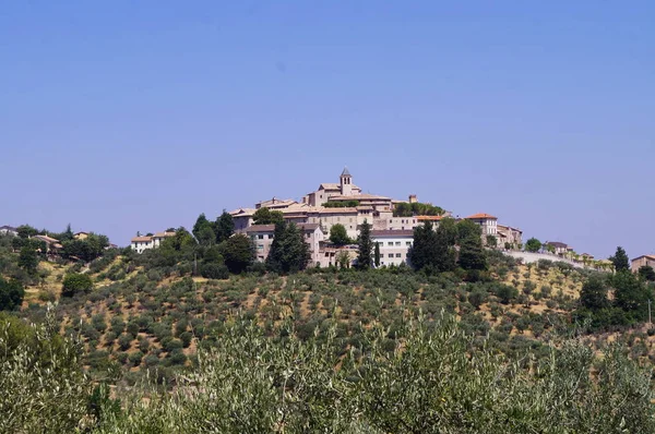 Πανόραμα Του Giano Dell Umbria Ιταλία — Φωτογραφία Αρχείου