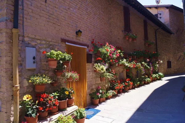 Typical Street Giano Dell Umbria Perugia Umbria Italy — стоковое фото