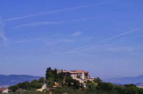 Panorama Castagnola Umbria Włochy — Zdjęcie stockowe