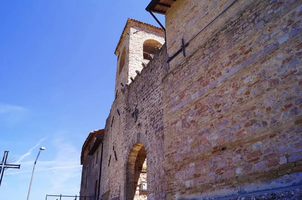 Древняя Башня Ворота Стен Кастаньолы Умбрия Италия — стоковое фото