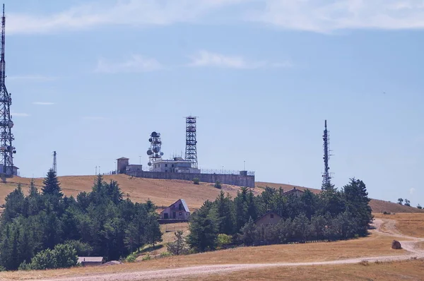 Telecommunication Antennas Top Monte Martano Umbria Italy — Stock Photo, Image