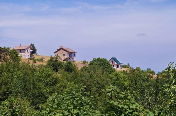 Häuser Auf Dem Gipfel Des Monte Martano Umbrien Italien — Stockfoto