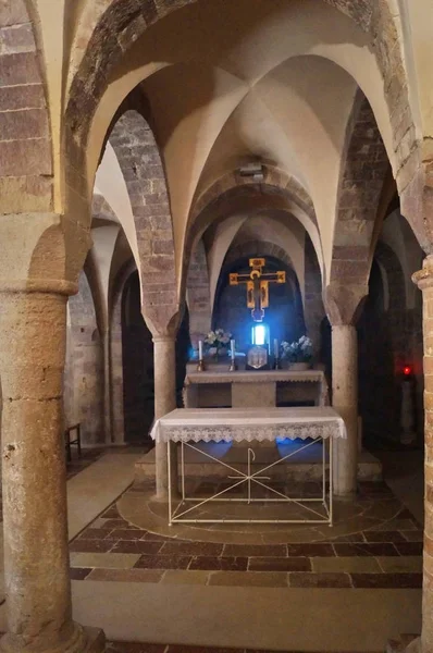 Cripta Igreja Abadia San Felice Úmbria Itália — Fotografia de Stock