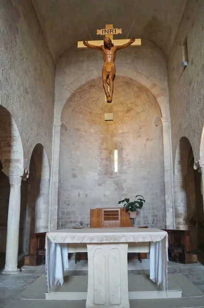 Interior Iglesia Abadía San Felice Umbría Italia — Foto de Stock