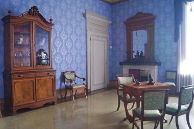 Poggio a Caiano, Tuscany, İtalya 'daki Villa Medici' nin içi.