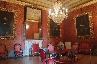 Poggio a Caiano, Tuscany, İtalya 'daki Villa Medici' nin içi.