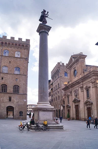 Florenz Während Des Covid Notfalls Santa Trinita Platz Italien — Stockfoto