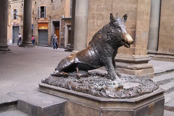 Florencia Durante Emergencia Covid Loggia Del Porcellino Italia —  Fotos de Stock