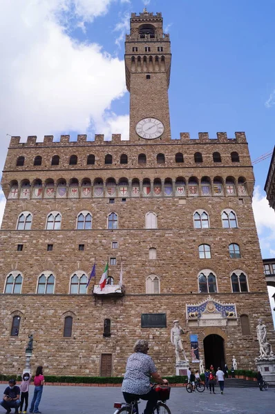 Firenze Durante Emergenza Covid Piazza Signoria Italia — Foto Stock