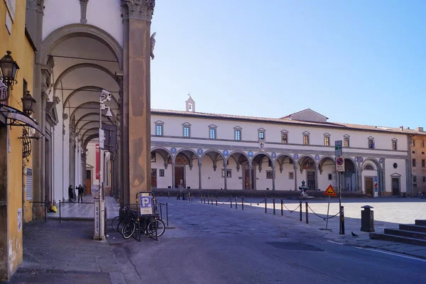 Florenz Während Des Covid Notfalls Santissima Annunziata Platz Italien — Stockfoto