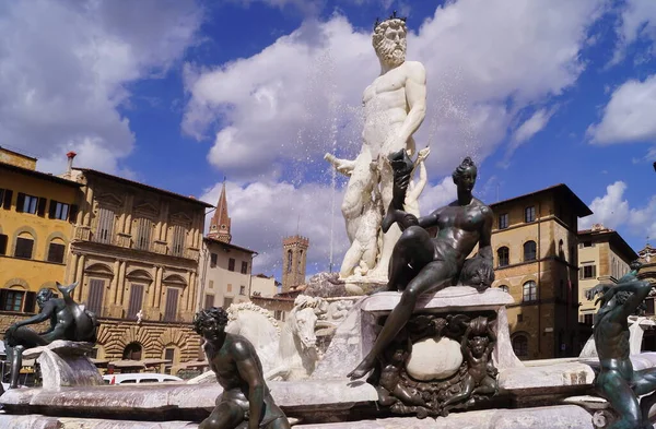 Neptunbrunnen Auf Dem Platz Signoria Florenz Italien — Stockfoto