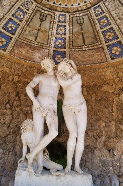 Détail Grotte Adam Eve Dans Les Jardins Boboli Florence Toscane — Photo