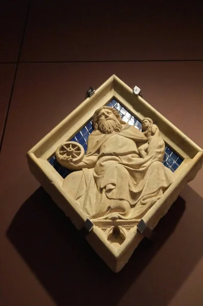 Lozenge Dlaždice Východní Strany Giottovy Zvonice Muzeu Opera Del Duomo — Stock fotografie