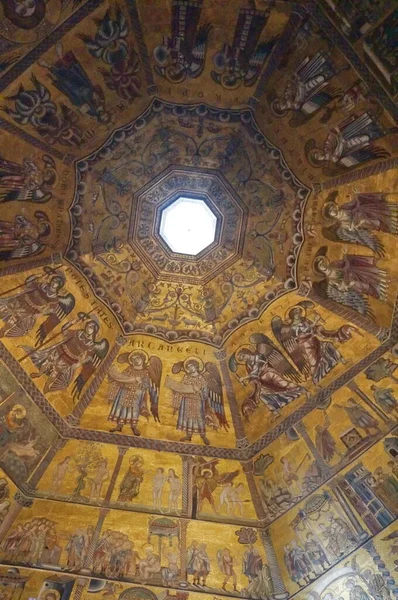 Interior Cúpula Del Baptisterio Florencia Italia — Foto de Stock