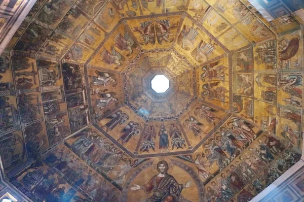 Interior Cúpula Batistério Florença Itália — Fotografia de Stock