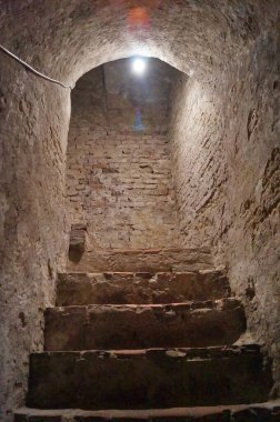 Praetorian Sarayı 'nın ya da İtalya' nın antik ortaçağ köyü Certaldo, Toskana 'nın yeraltı bölgesi.