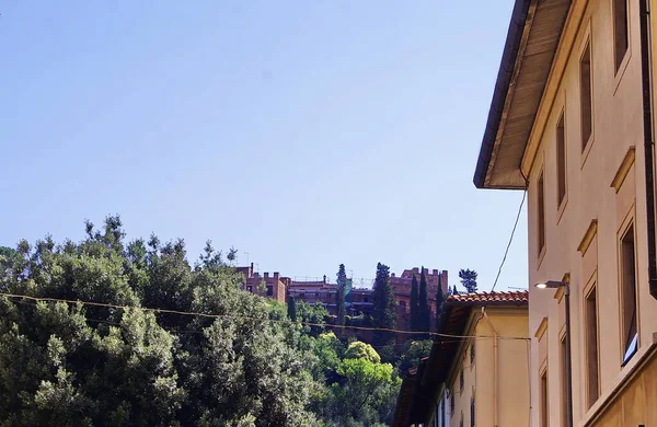 Θέα Από Certaldo Basso Της Μεσαιωνικής Περιτειχισμένης Πόλης Τοσκάνη Ιταλία — Φωτογραφία Αρχείου