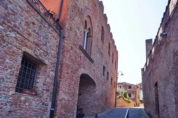 Rua Típica Vila Medieval Certaldo Toscana Itália — Fotografia de Stock