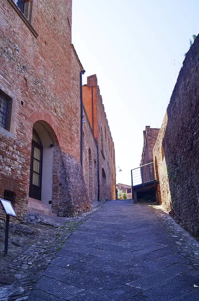 Typische Straße Des Mittelalterlichen Dorfes Certaldo Toskana Italien — Stockfoto
