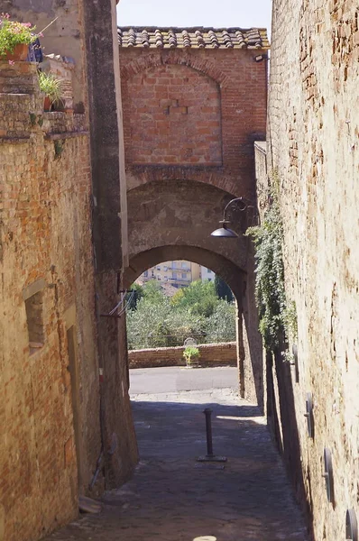 Costarella Straße Mittelalterlichen Dorf Certaldo Toskana Italien — Stockfoto