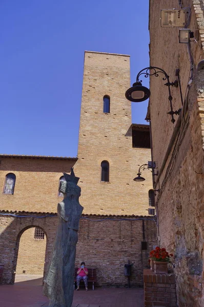 Torn Hus Giovanni Boccaccio Den Antika Medeltida Byn Certaldo Toscana — Stockfoto