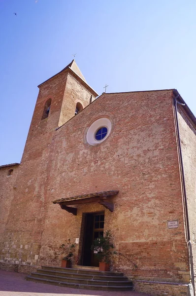 Eglise Des Saints Jacopo Filippo Dans Ancien Village Médiéval Certaldo — Photo