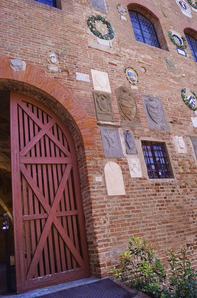 Porta Entrada Para Palácio Pretorio Vicariato Antiga Aldeia Medieval Certaldo — Fotografia de Stock