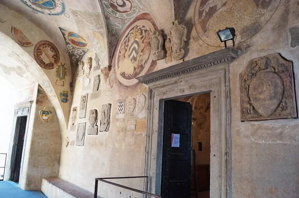 Pretorio Sarayı Nın Avlusunun Talya Nın Tuscany Kentindeki Certaldo Antik — Stok fotoğraf