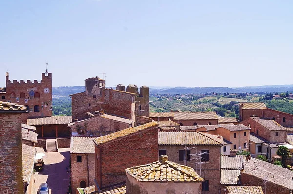 Panorama Från Tornet Huset Giovanni Boccaccio Den Antika Medeltida Byn — Stockfoto