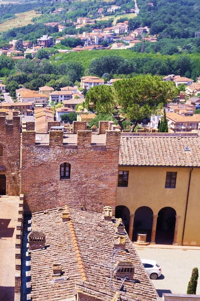 Panorama Depuis Tour Giovanni Boccaccio Dans Ancien Village Médiéval Certaldo — Photo