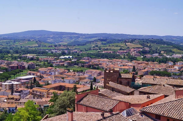 Panorama Casa Torre Giovanni Boccaccio Antiguo Pueblo Medieval Certaldo Toscana — Foto de Stock