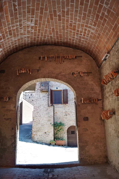 Ruelle Typique Ancien Village Médiéval Certaldo Toscane Italie — Photo