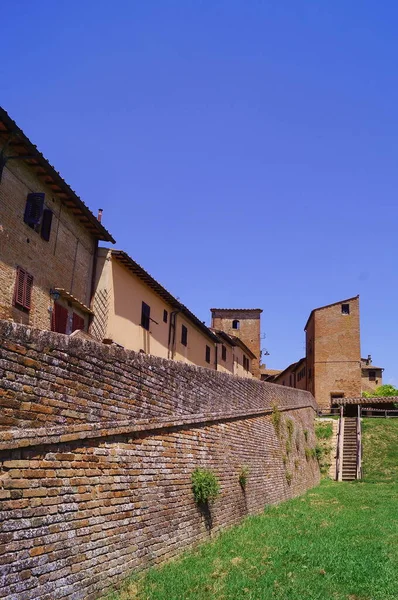 Pohled Starověkou Středověkou Vesnici Certaldo Toskánsko Itálie — Stock fotografie
