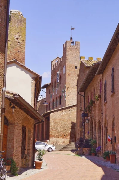 Palazzo Pretorio Del Vicariato Nell Antico Borgo Medievale Certaldo Toscana — Foto Stock