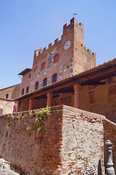 Paleis Pretorio Vicariaat Het Oude Middeleeuwse Dorp Certaldo Toscane Italië — Stockfoto